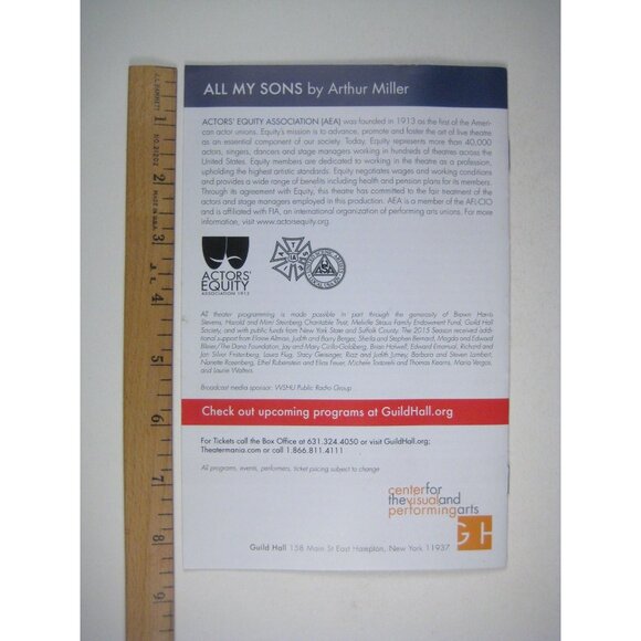 All My Sons Program 2015 Alec Baldwin Laurie Metcalf Arthur Miller Hamilton - Picture 5 of 5